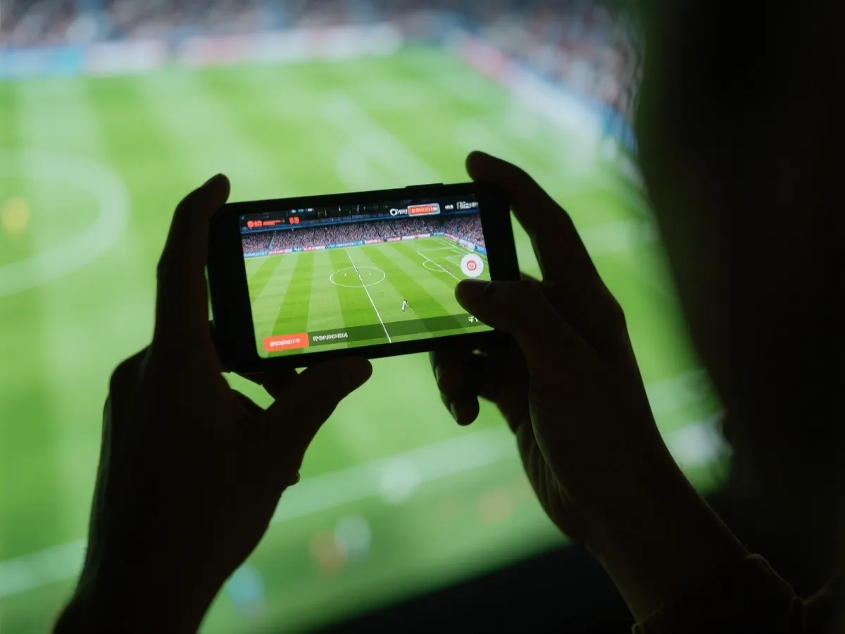 手機觀看足球直播示意圖