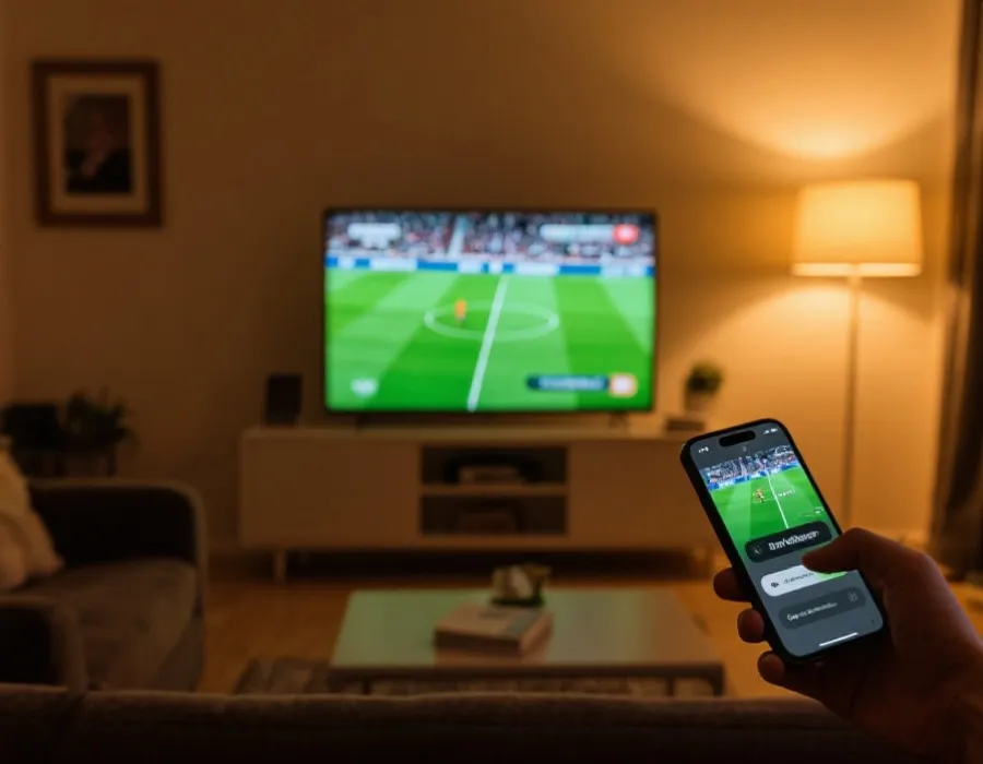投屏到電視觀看直播示意圖