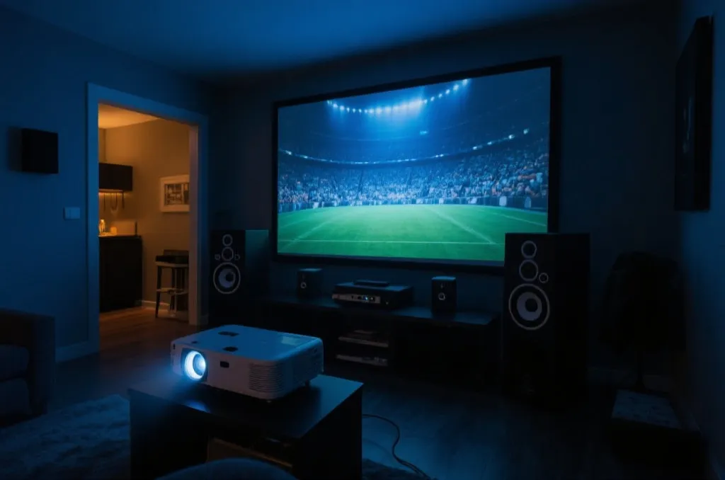 投影仪与音响组合示意