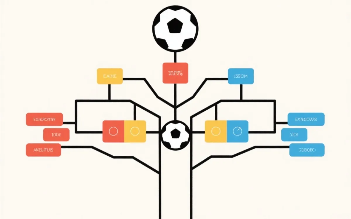 世界杯淘汰赛对阵路径示意图风格